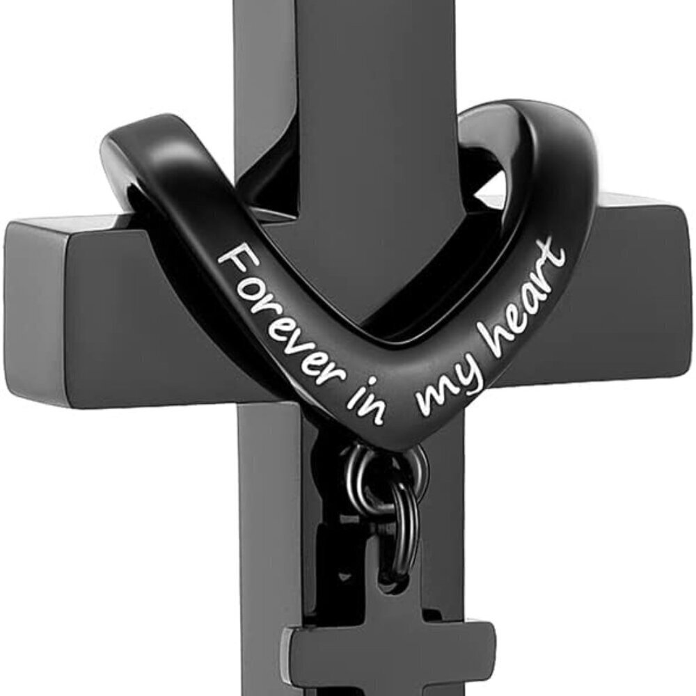 Cross Urn Necklace for Ashes Stainless Steel Memorial Jewelry for Women Girls